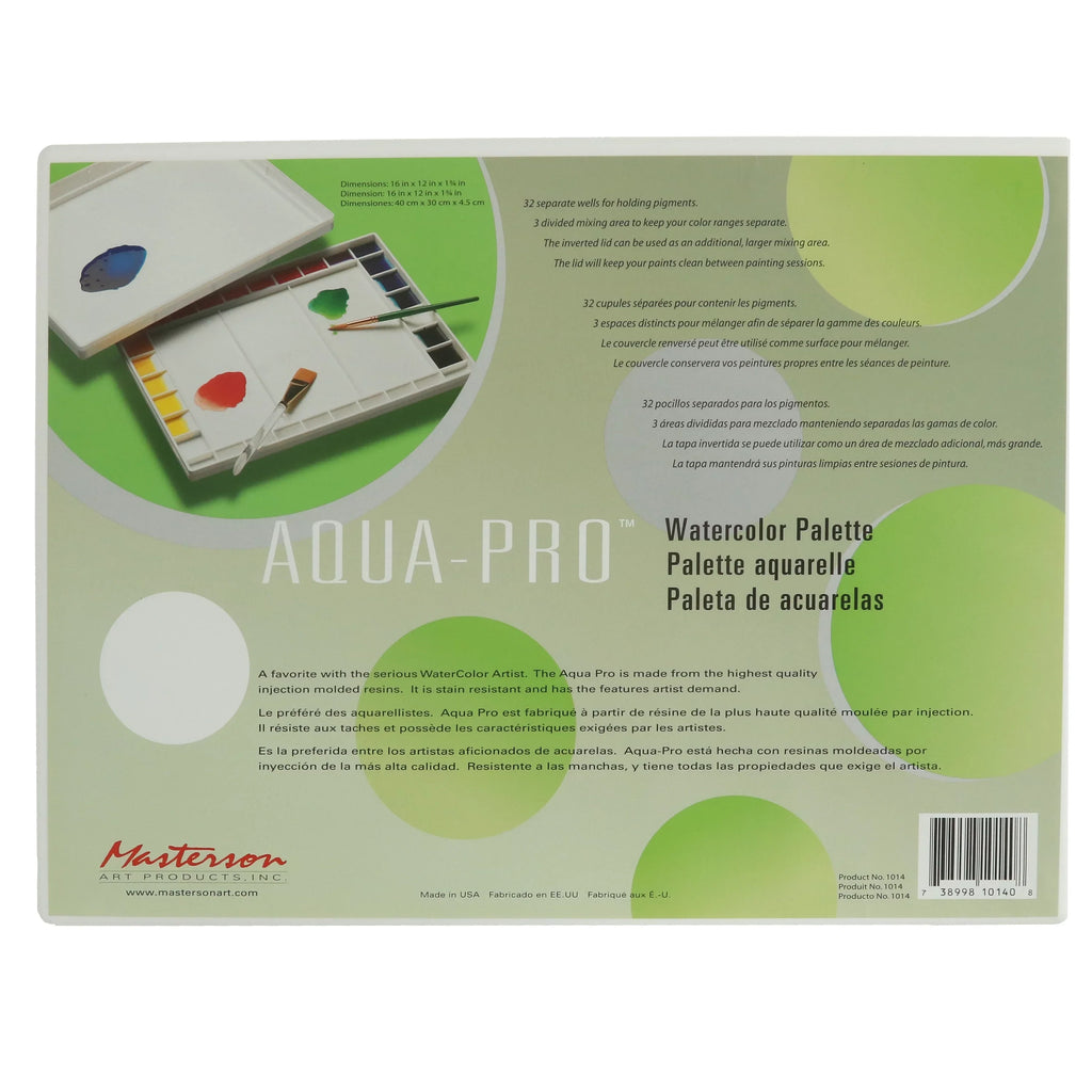 Watercolor x 15-1/2" Pro Masterson Palette, 11-1/2" Aqua
