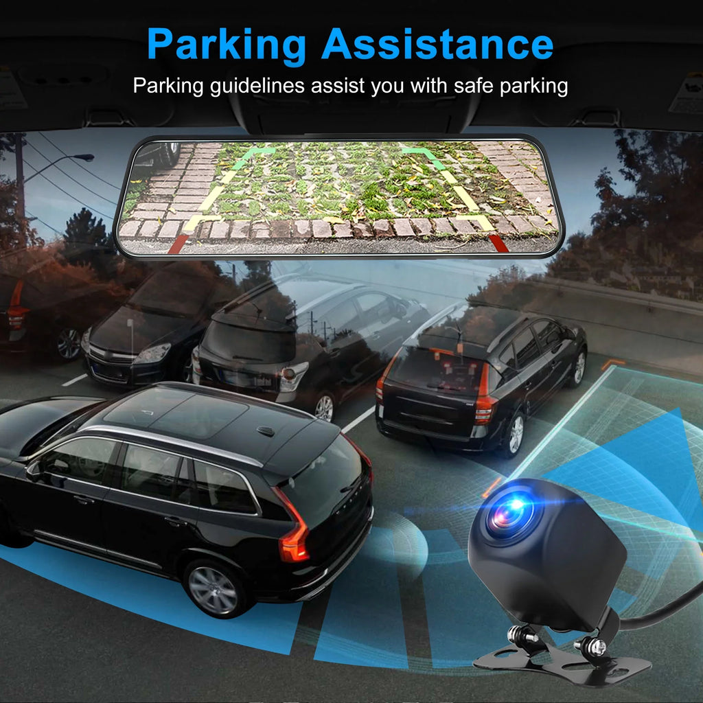 Cam Dash Car IPS View Recorder Vision, Touch TSV G-Sensor, Camera, 1080P Screen Camera, Mirror Dual Rear Night Backup Driving with