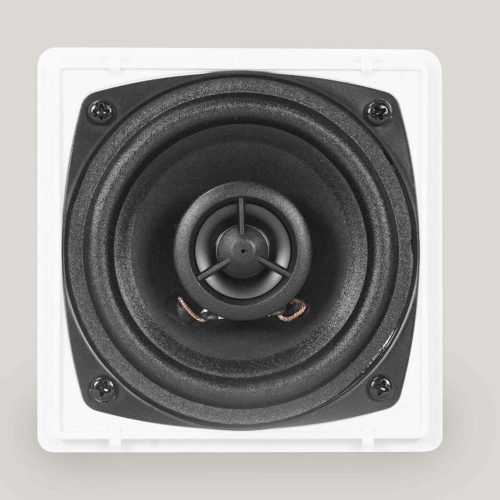 Restaurant White 3.5" Swivel Mount Wall 70v 4 Speakers Cube Rockville Commercial