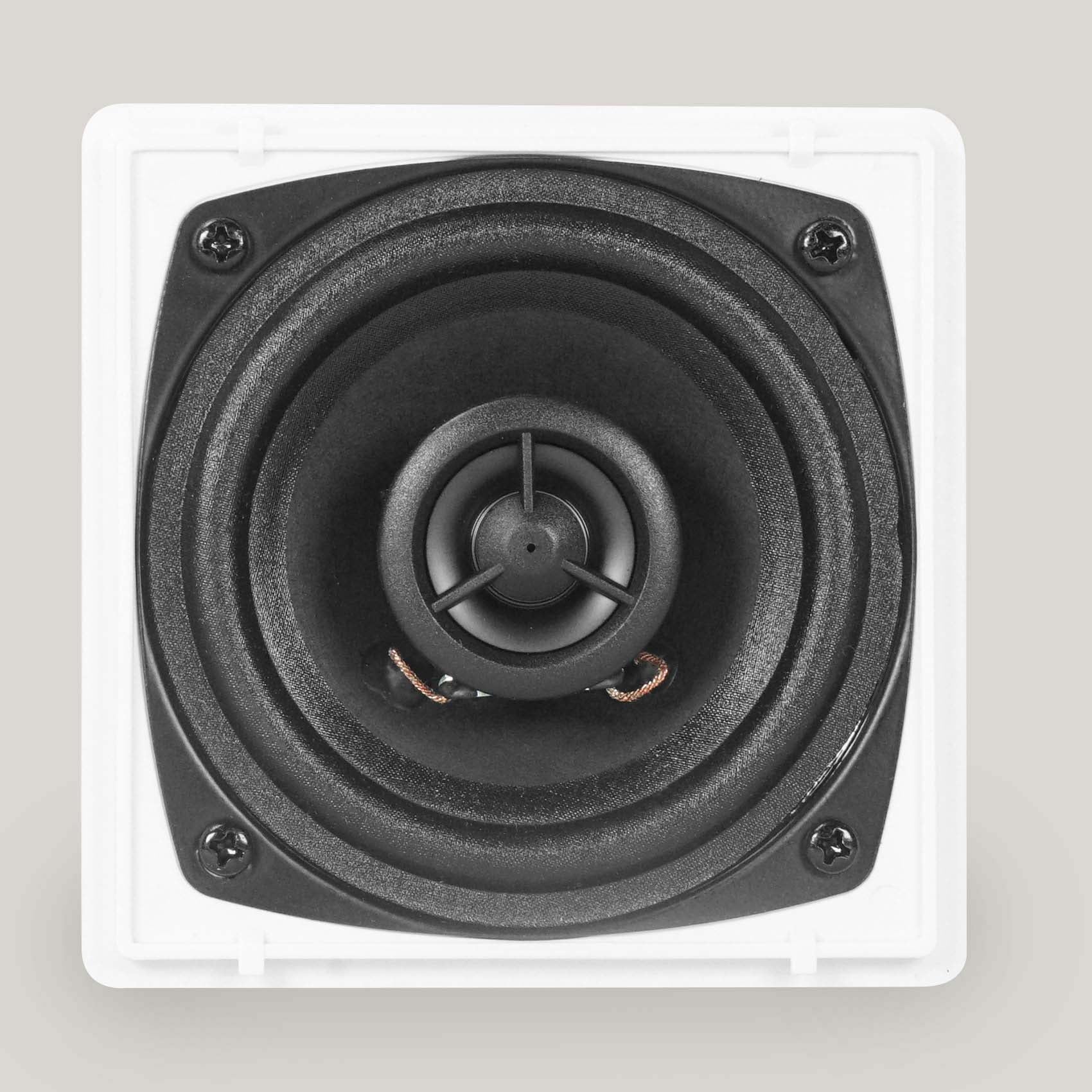 Restaurant White 3.5" Swivel Mount Wall 70v 4 Speakers Cube Rockville Commercial