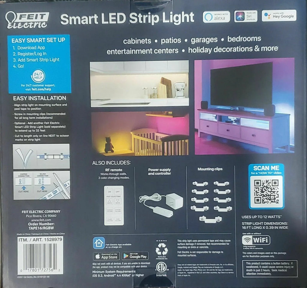 Strip Smart Feit 16' LED Electric Light Wi-Fi