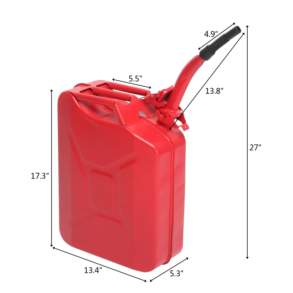 Steel Gas Contanier Gallon Emergency Fuel Winado Can 20L Backup 5 Power Tank