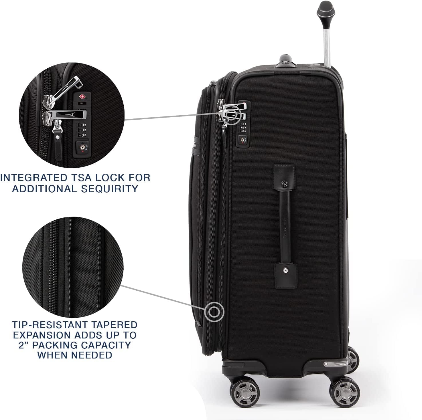Men Lock, Black, 8 Expandable Softside and Travelpro Checked Checked TSA Suitcase, Shadow Black Spinner Platinum Medium Shadow 25-Inch Checked-Medium Luggage, Women, 25-Inch Wheel Elite