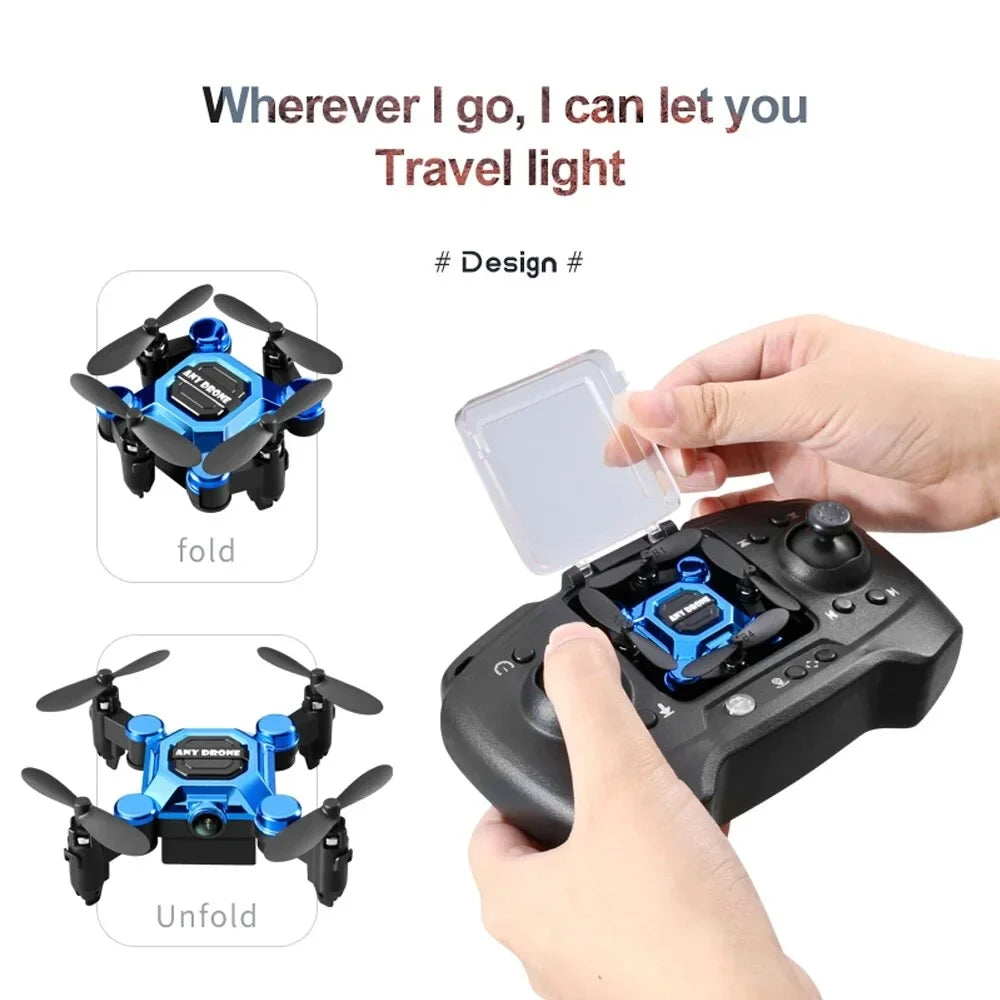 Aircraft Drone One Hovering Beginners for Kids, HD Headless Mini Suitable Quadcopter RC Flip for Toys K04 Auto Foldable Key 360¡ã Drones RC Gift Camera Land