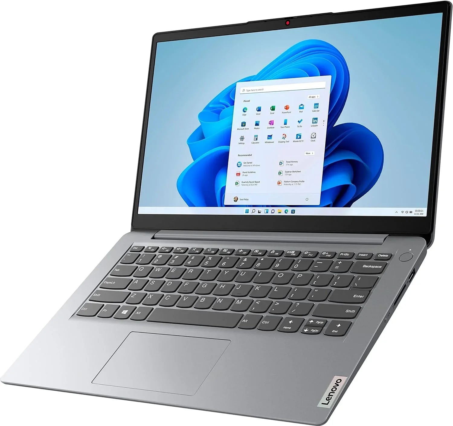 Intel 11 Laptop Pentium RAM, eMMC Cloud 6, IdeaPad Windows 64GB Grey, Silver N5030 Processor, Bluetooth 128GB DDR4 4GB Lenovo 365, S 1i 14" Office WiFi Card, SD + Computer, 5.1, 1-Year