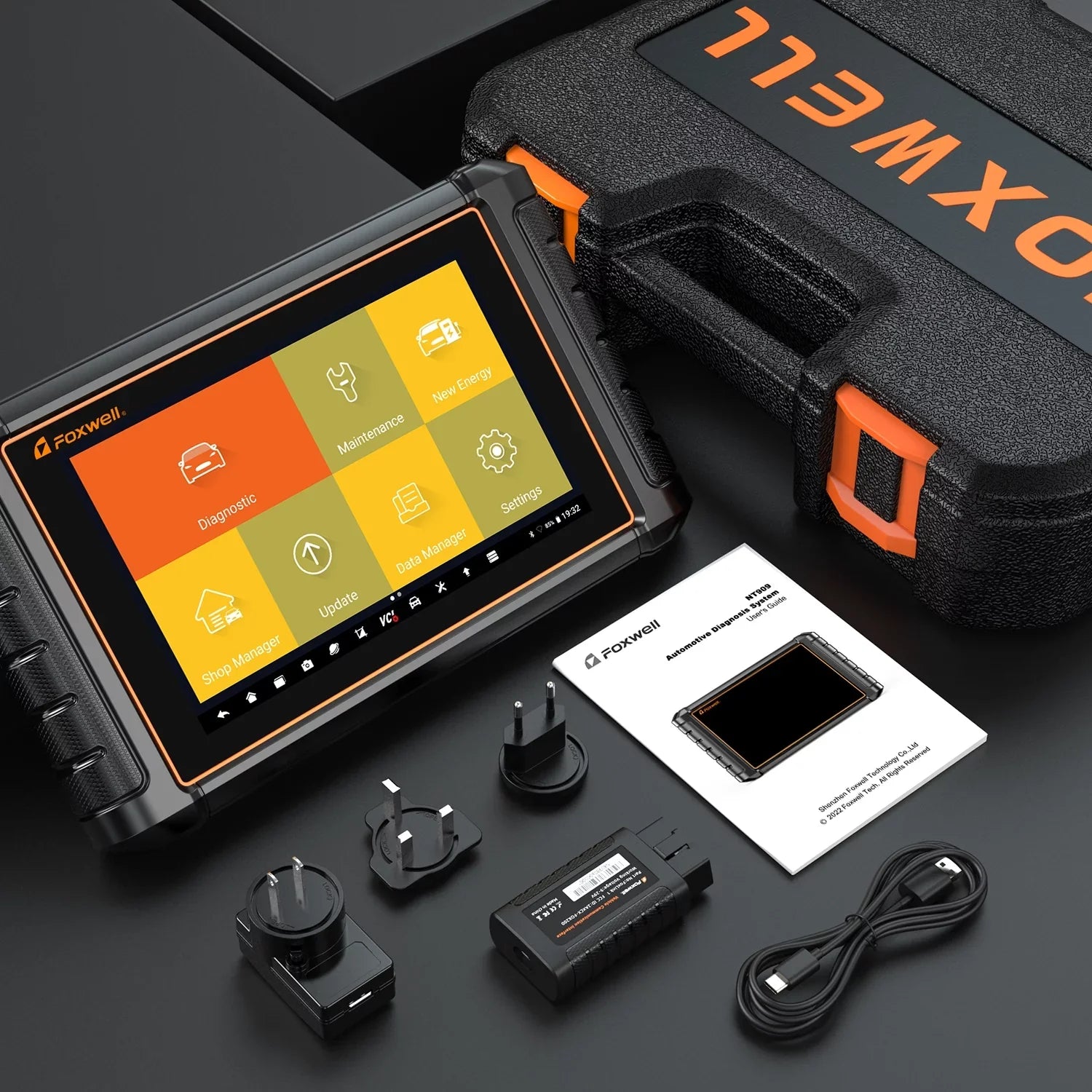 NT909 AutoAuth Services Scanner All AutoVIN Tool OBD2 Vehicle Automotive Reader Scan Control OBDII 30+ Car Scanner FCA Bi-directional Analyzer Test Diagnostic Systems Active Code Reset Foxwell