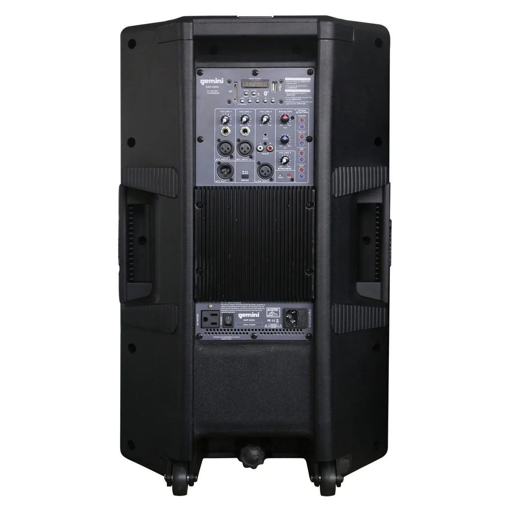 Player Dual & Wireless Built-In UHF GSP-2200 System Microphone with 843631171035 Ultra 2,200 Bluetooth Gemini Watt Media GMU-M200 Powerful Peak , Speaker