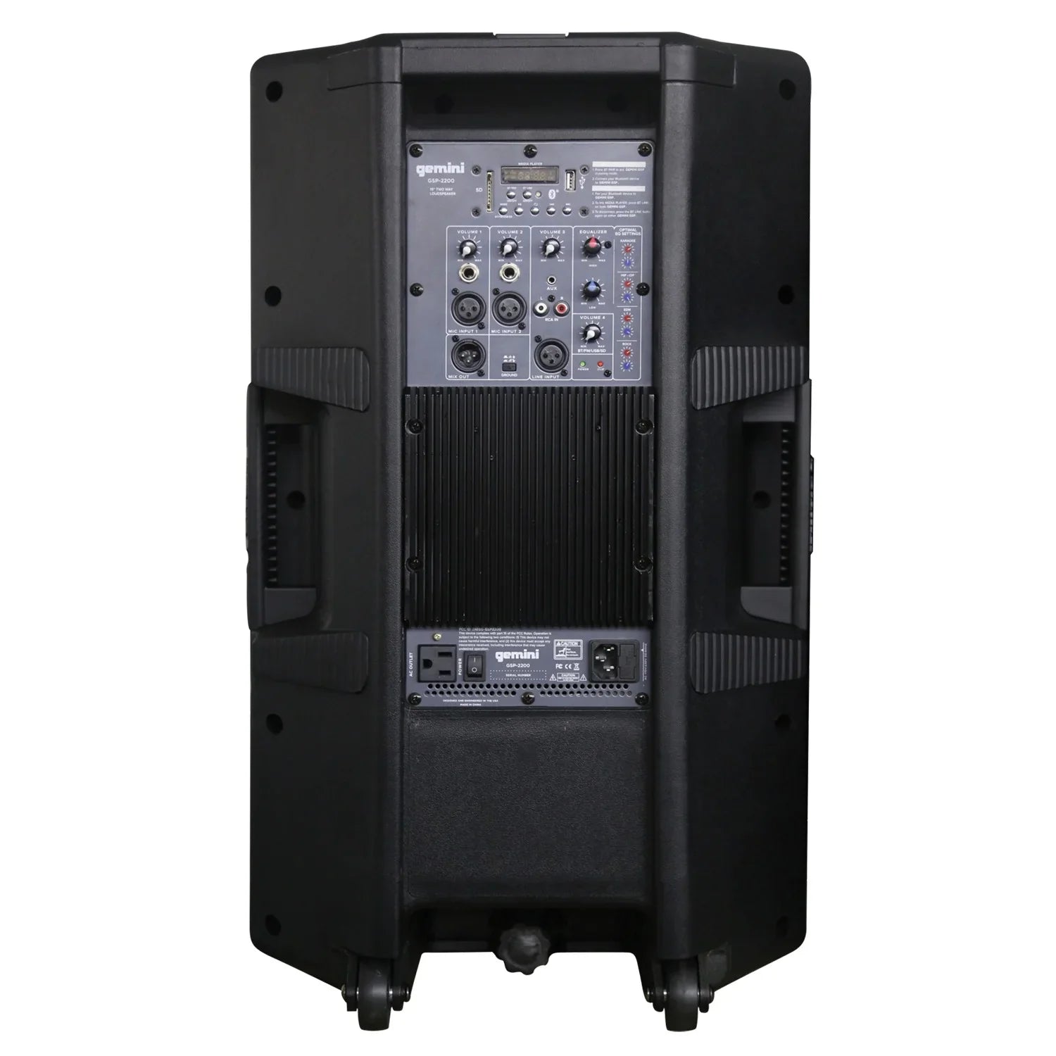 Player Dual & Wireless Built-In UHF GSP-2200 System Microphone with 843631171035 Ultra 2,200 Bluetooth Gemini Watt Media GMU-M200 Powerful Peak , Speaker