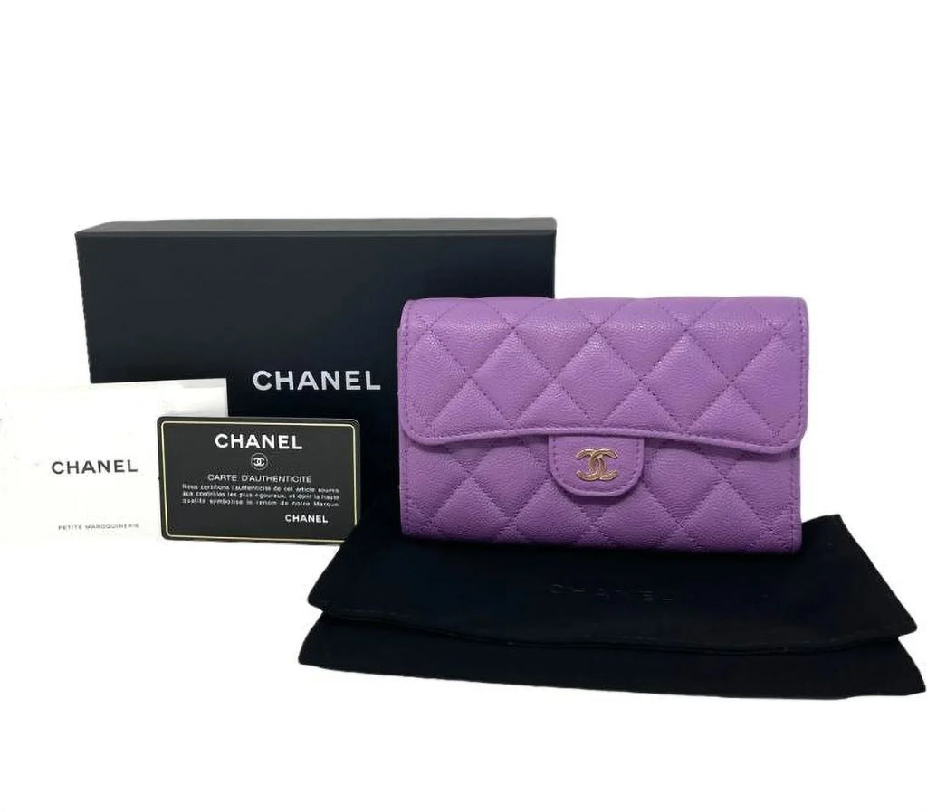 Purple Wallet NEW Bag Chanel Clutch Long Leather Quilted