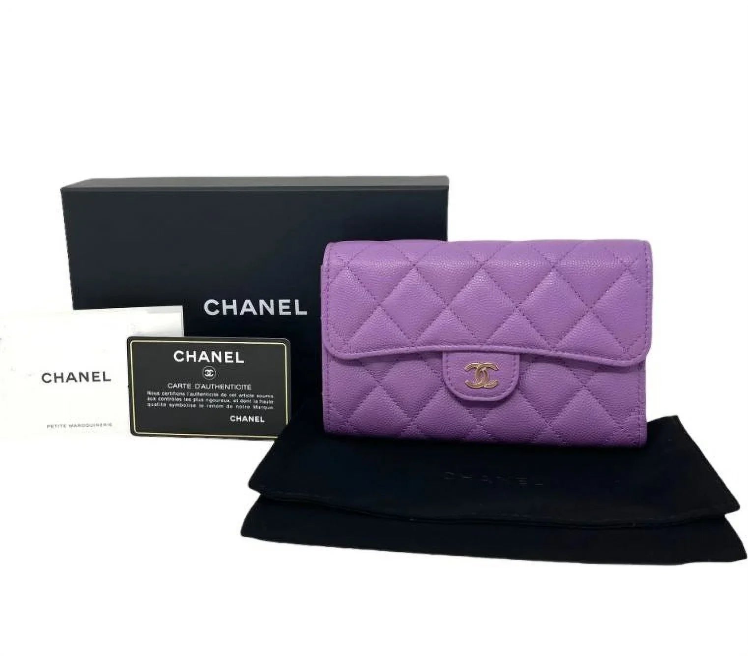 Purple Wallet NEW Bag Chanel Clutch Long Leather Quilted
