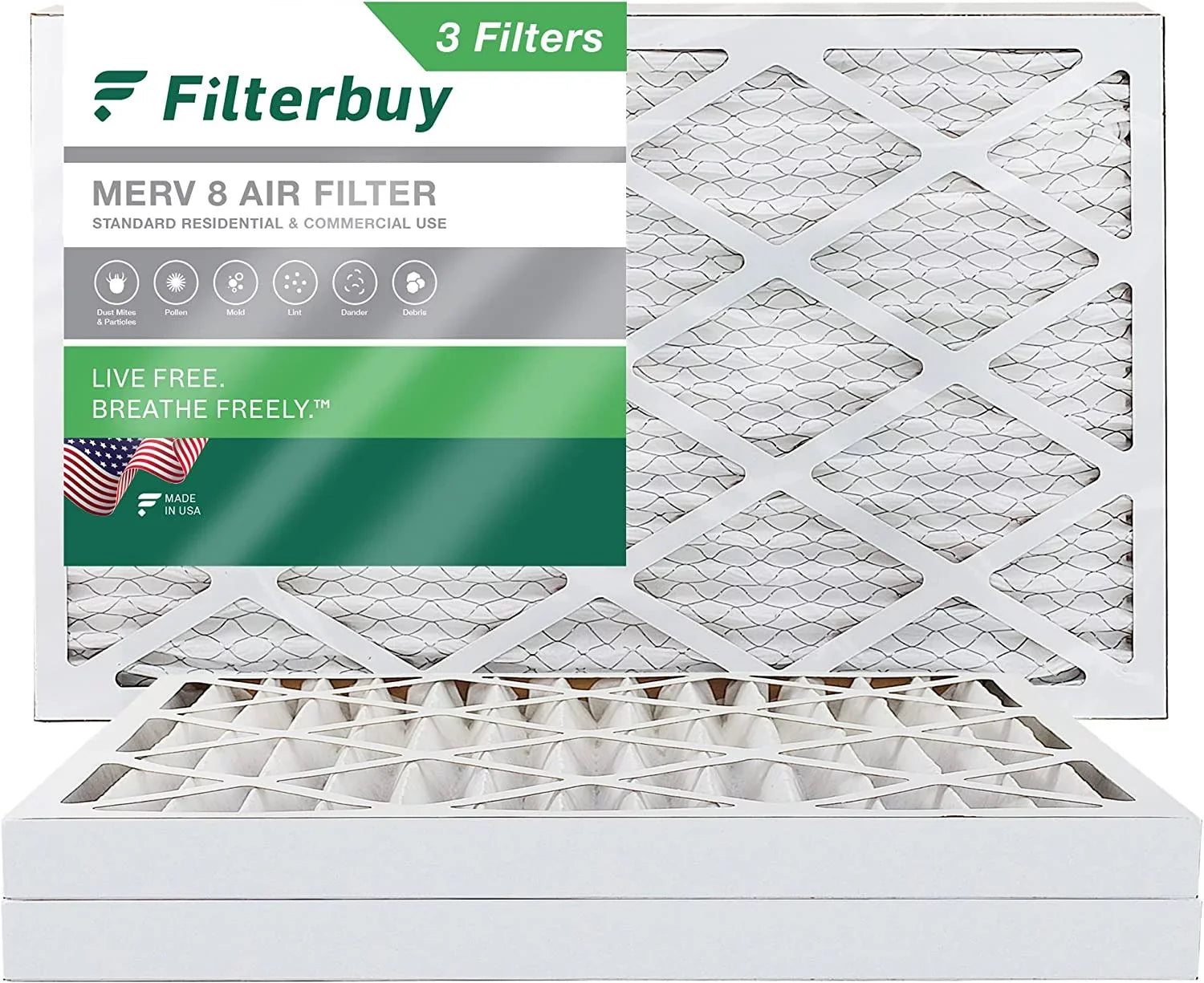 HVAC Filters Filterbuy Air (3-Pack) 16x36x2 8 Furnace AC Pleated MERV