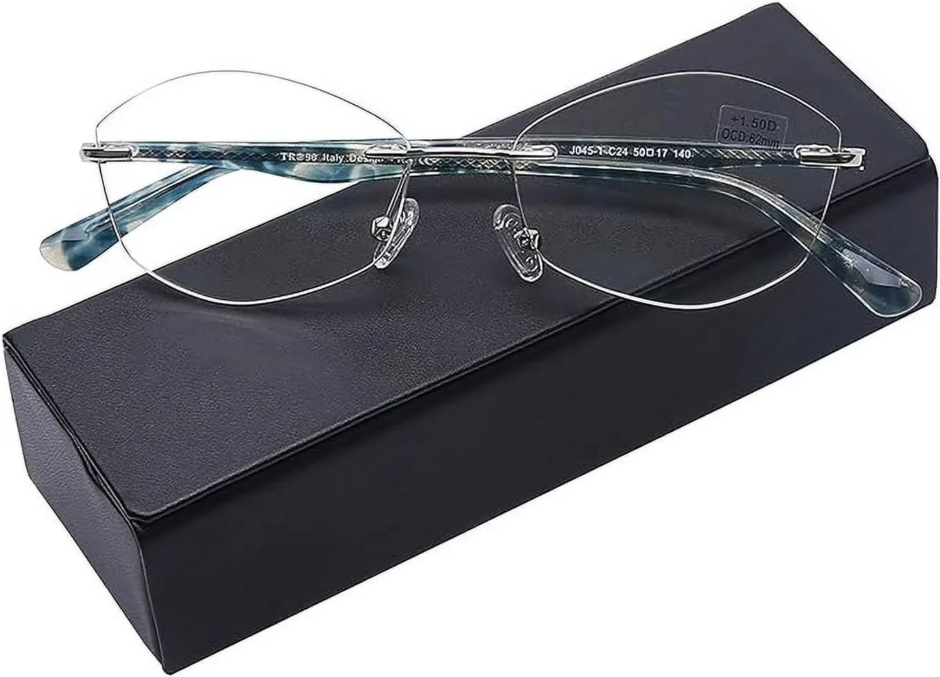 Glasses Reading Light Women Clear Blue Rimless Computer Designer Lens 2.5 UV400 Readers Ladies AQWANO Blocking Fashion Protect Frame,
