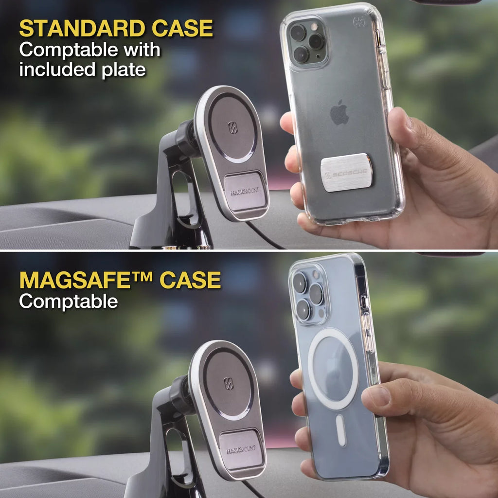 Dash/Vent Galaxy iPhone, Compatible Mount W/ Charging Scosche Magnetic Wireless MagSafe MPQ5DV-SP1