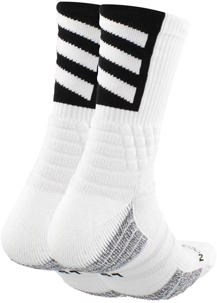 (1-Pair) 365 Unisex-Adult Creator Basketball adidas Socks X-Large Crew White/Black
