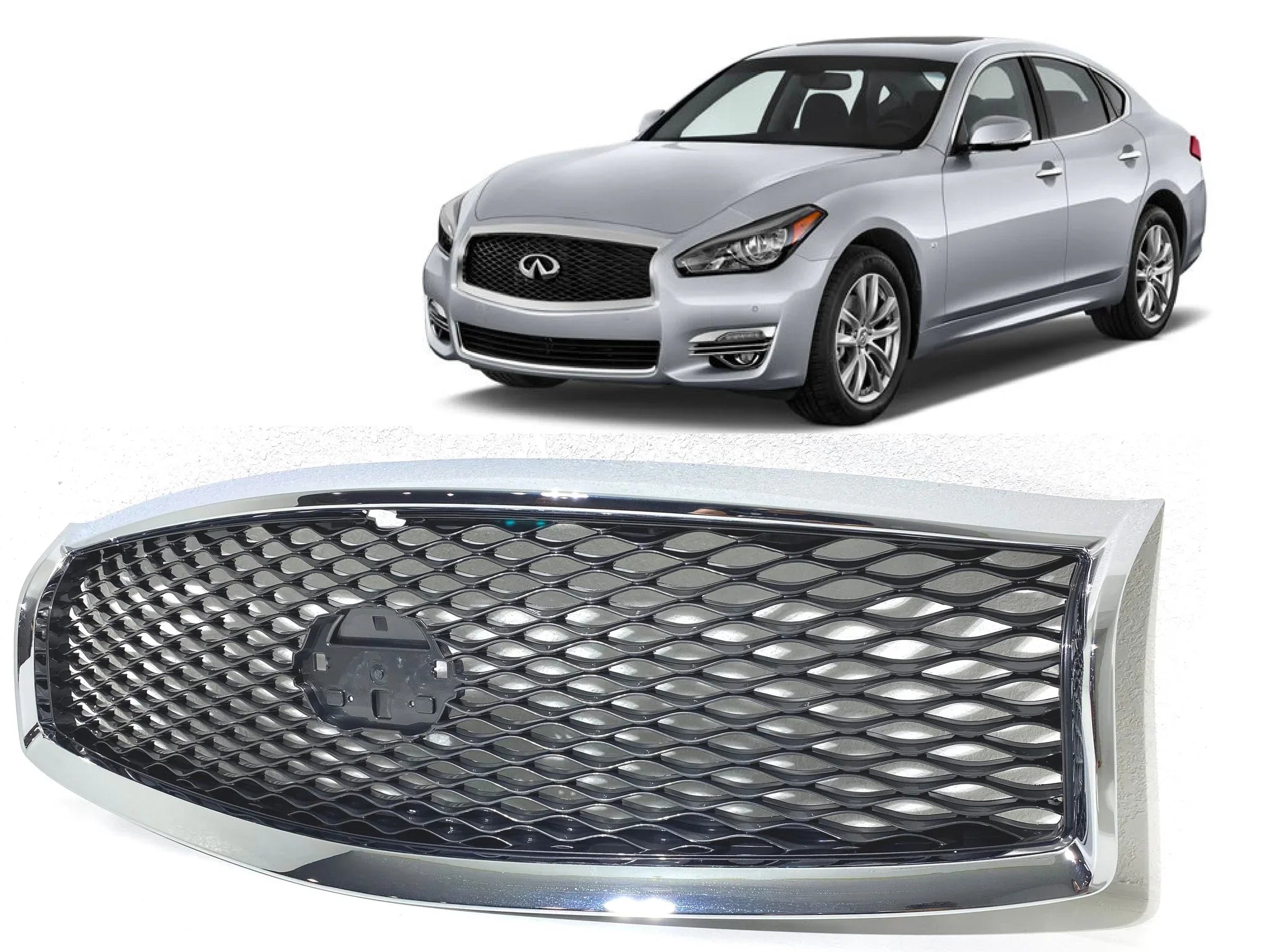2018 With With 2017 2019 Grille Front Infiniti 2016 Compatible 2015 Camera Q70L Option Bumper Q70