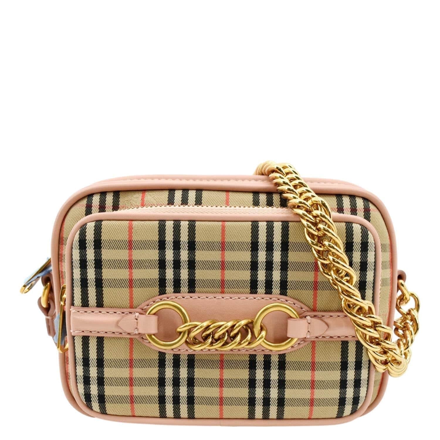 Knight Light Bag Pink Camera Check Link Crossbody BURBERRY Pre-owned 1983