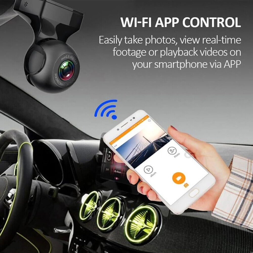 170&deg; - Cam HD Camera WiFi Car Recorder 1080P Cam Dash
