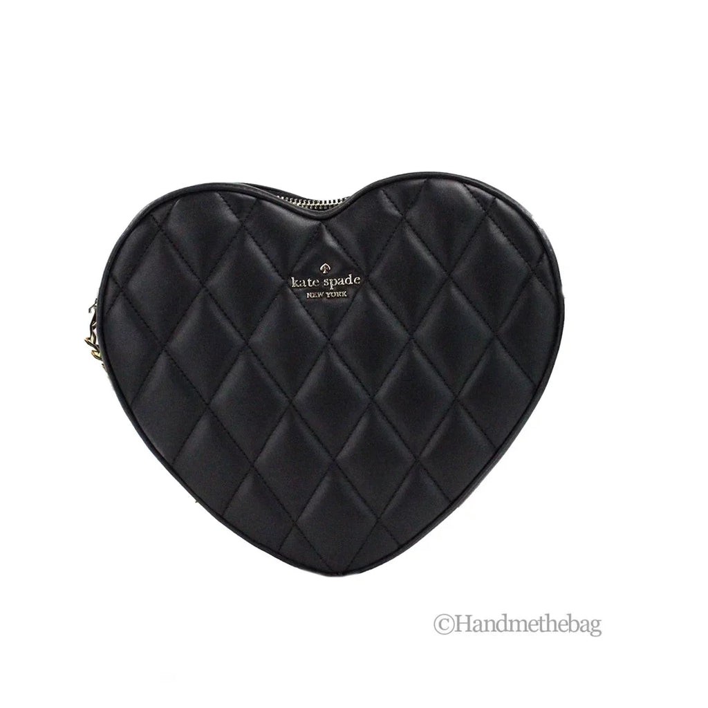Spade Crossbody Smooth Shack Kate Heart Bag Quilted Black Leather Love