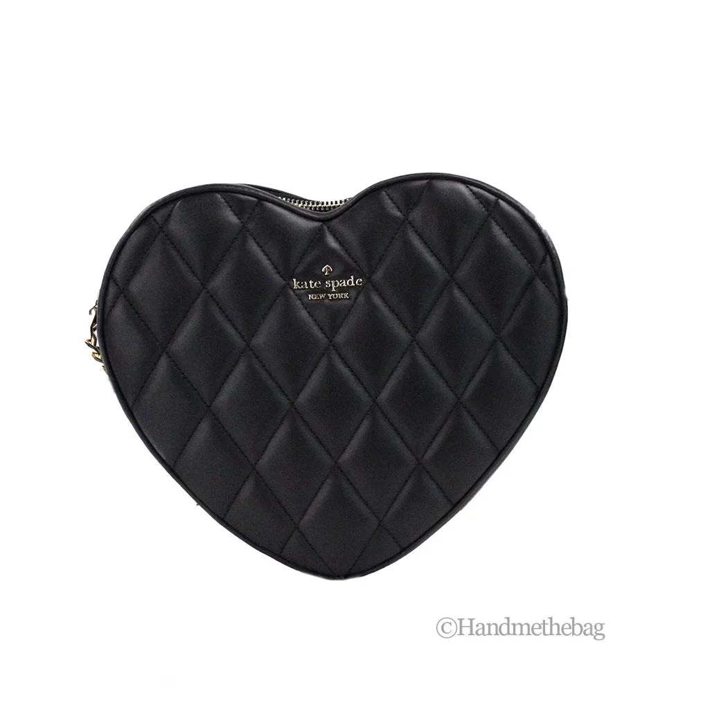 Spade Crossbody Smooth Shack Kate Heart Bag Quilted Black Leather Love