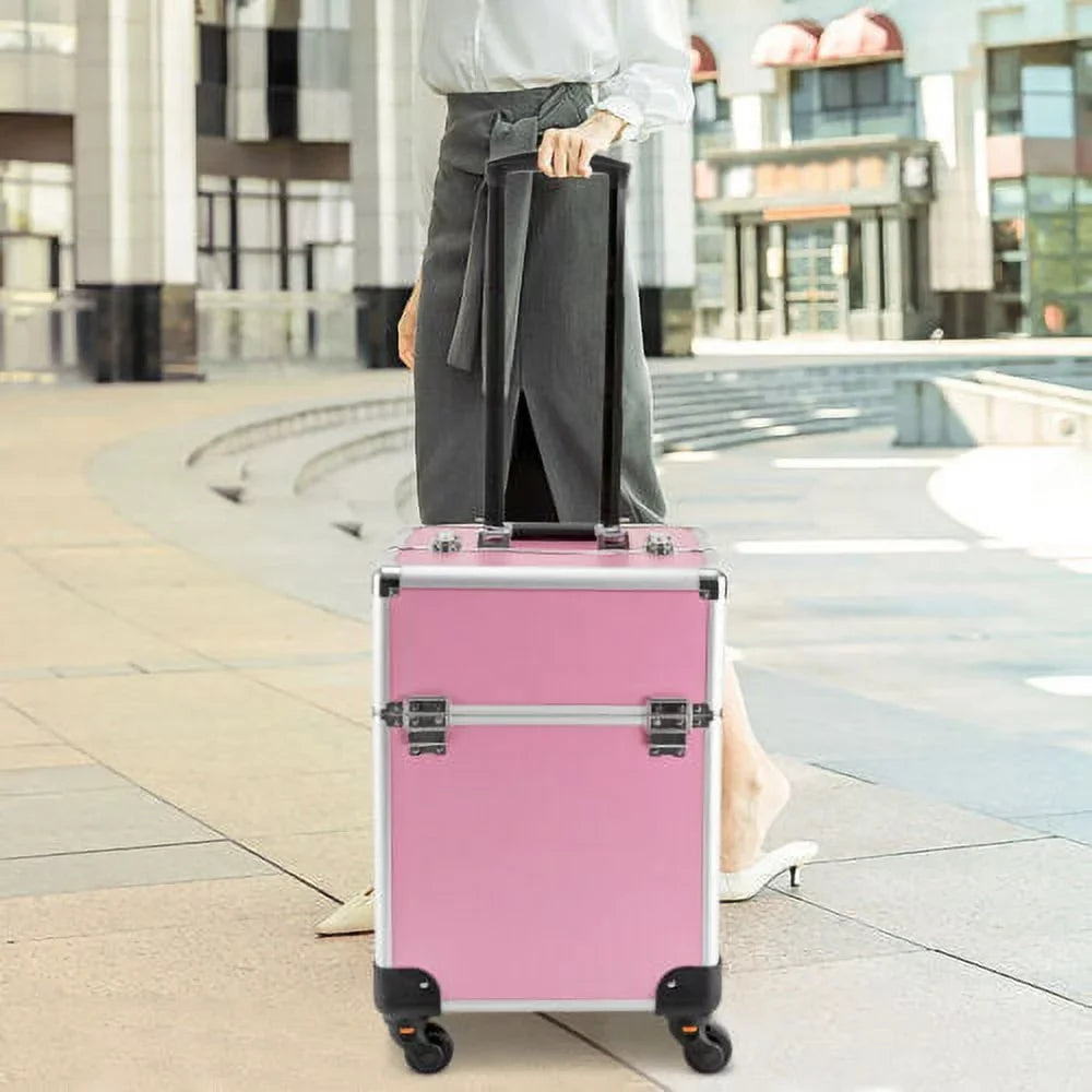 Case Makeup Trolley Space Extendable Storage Large Cosmetic Box Rolling Train