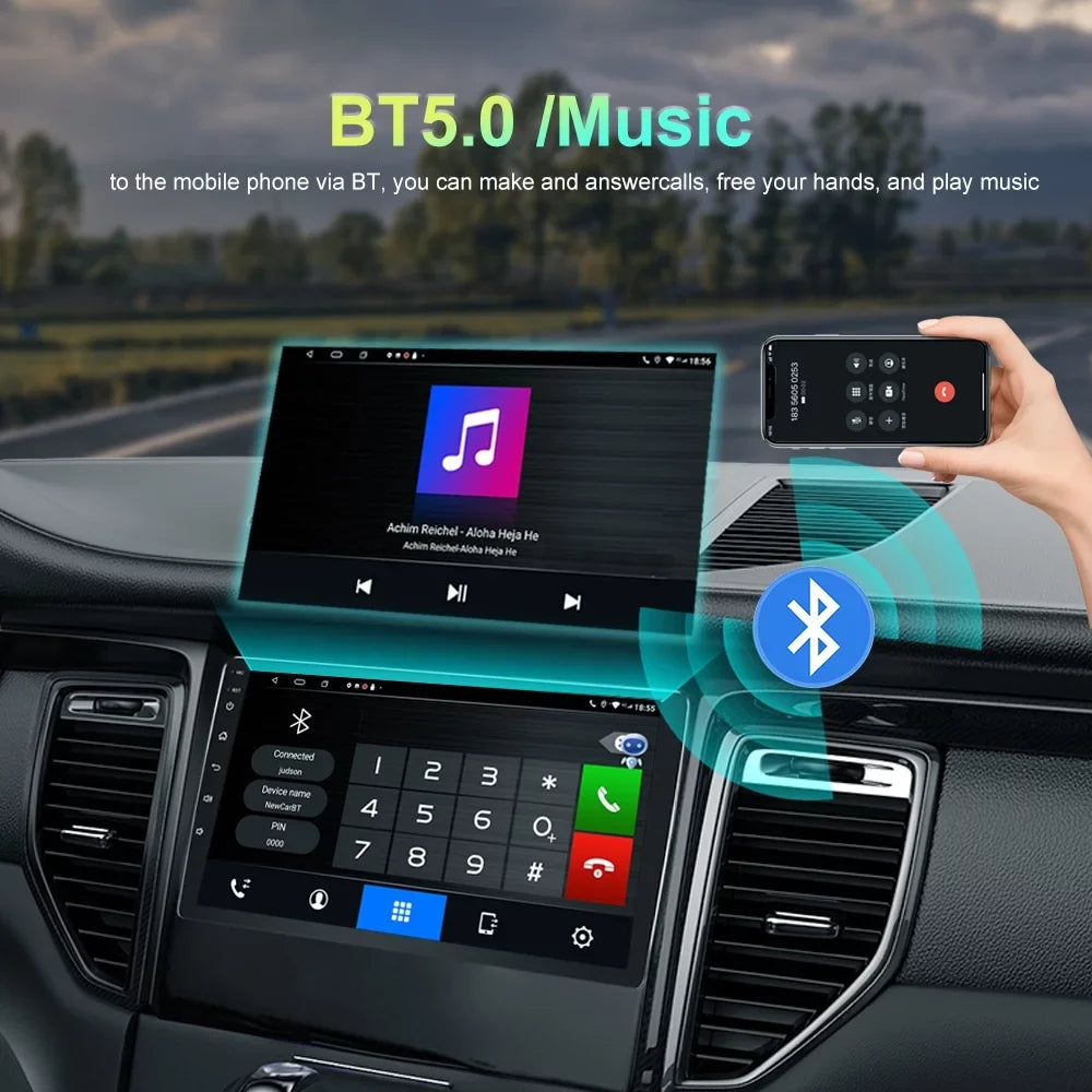 GPS Tacoma 2016-21 with Carplay Radio Head 4+32GB Bluetooth N300 Android Camera For Toyota 13 Unit Backup