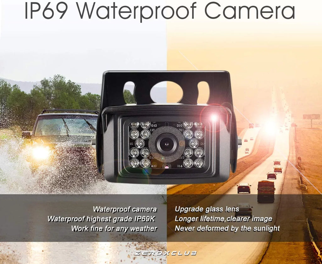 Camera Wireless Waterproof Reverse 5th System+7 Trailer Camera Truck IP69 RV Inch for ZEROXCLUB W01 Backup Wireless Wheel Rear Monitor Bus LCD