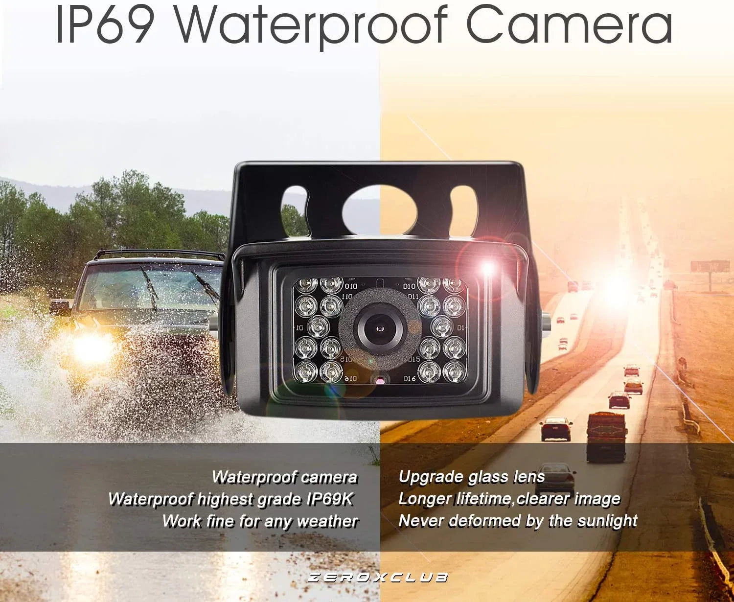Camera Wireless Waterproof Reverse 5th System+7 Trailer Camera Truck IP69 RV Inch for ZEROXCLUB W01 Backup Wireless Wheel Rear Monitor Bus LCD