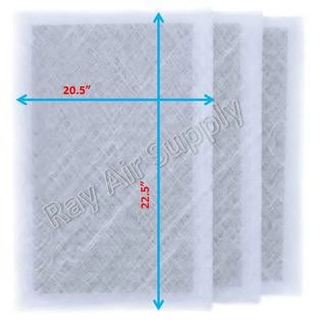 MicroPower RAYAIR Replacement Filter Compatible 22x25 22x25 Guard (3 Air Refills SUPPLY Pack) Pads with Cleaner WHITE