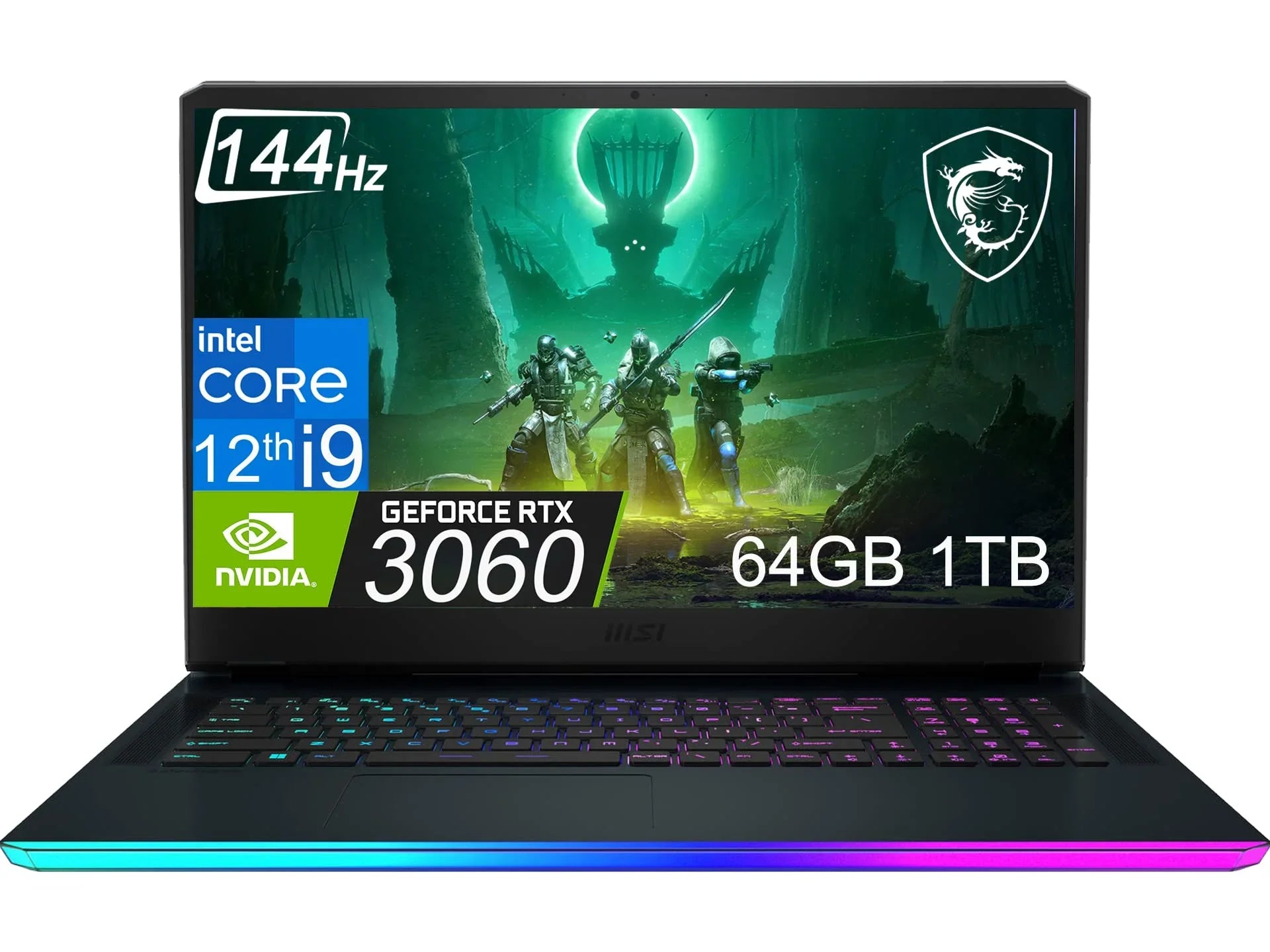 RTX 4, DDR5 144Hz Bezel 14-Core Gen 3060) GeForce 12th SSD, Laptop, Webcam, Blue 64GB Backlit, Home, RAM, MSI RGB Thunderbolt Win Gaming Raider 17.3" (Intel 11 i9-12900H, 1TB GE76 Thin Titanium FHD
