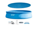 Round Metal Pump Inflatable & with Ladder, Cover 18ft Intex Ground 48in x Pool Frame Above