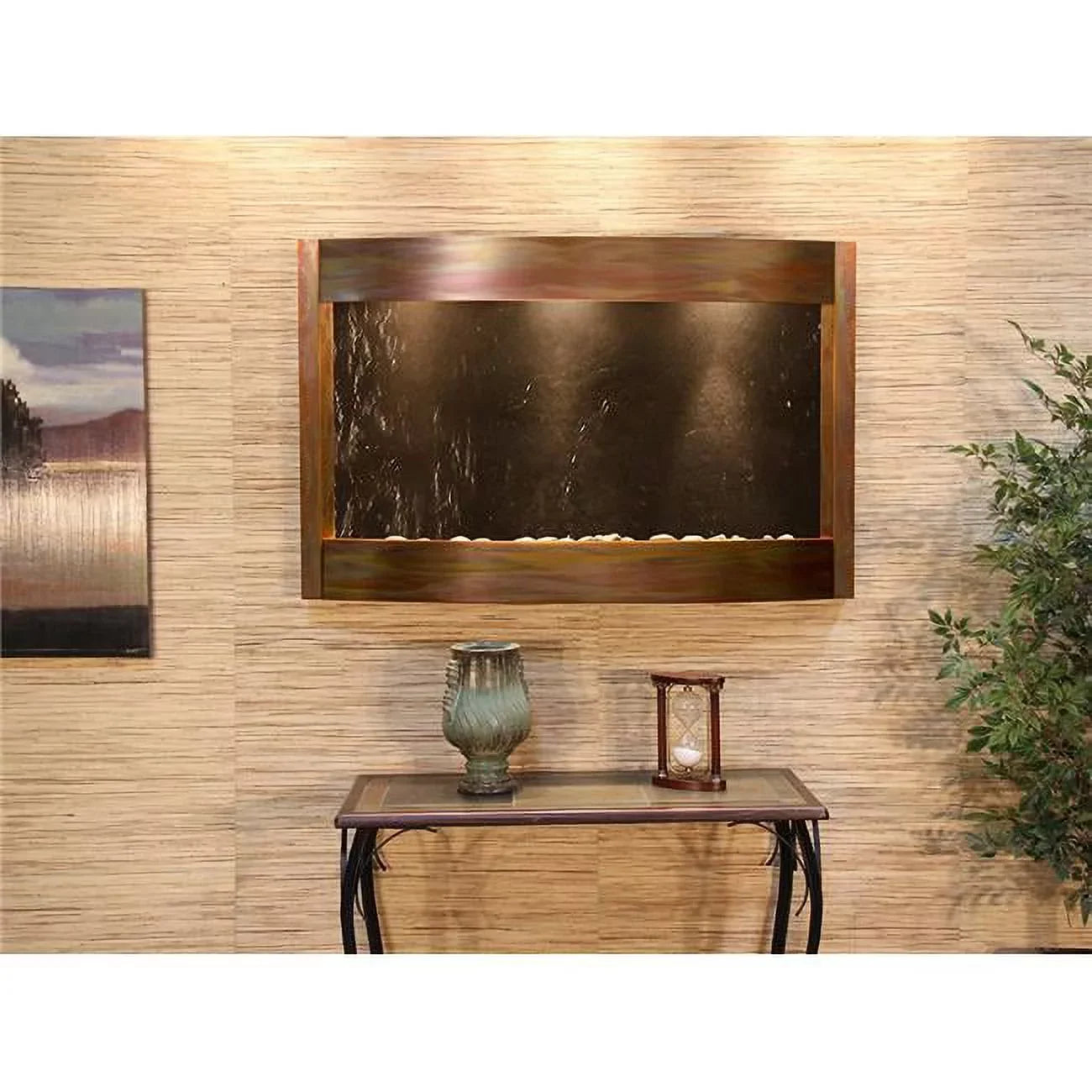 Adagio - Waters D x W Rustic 6in. Copper Calming x Black 54in. Wall H - 35in. Black Fountain Featherstone