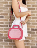 Spade Crossbody Traveler Multi Leather Trunk Pink Kate Canvas Bag
