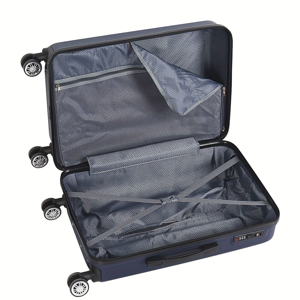 20-Inch Business, Blue Wheels Scratch-Resistant Surface, Travel Carry-On Four Spinner Hardside Inch Luggage 20 Suitcase And With For - Lock