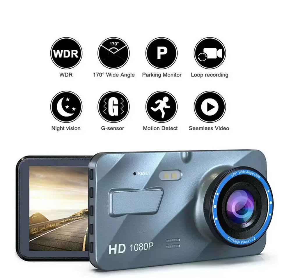 DVR Front Screen 1080P Dash Lens and Car Cam Rear Touch Camera 4" Dual Recorder