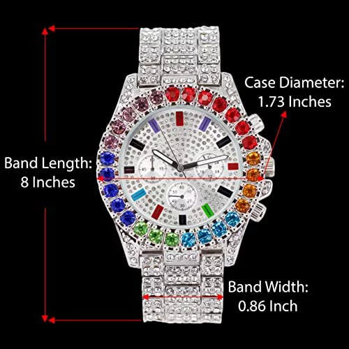 Flame Out Set. or Collection Colourful on Single Iced (ST10327CO-C Iced Blinged Combo Bracelets Charles Color Watch Raymond Out SLV) with Out Mens Sets Blast Rainbow