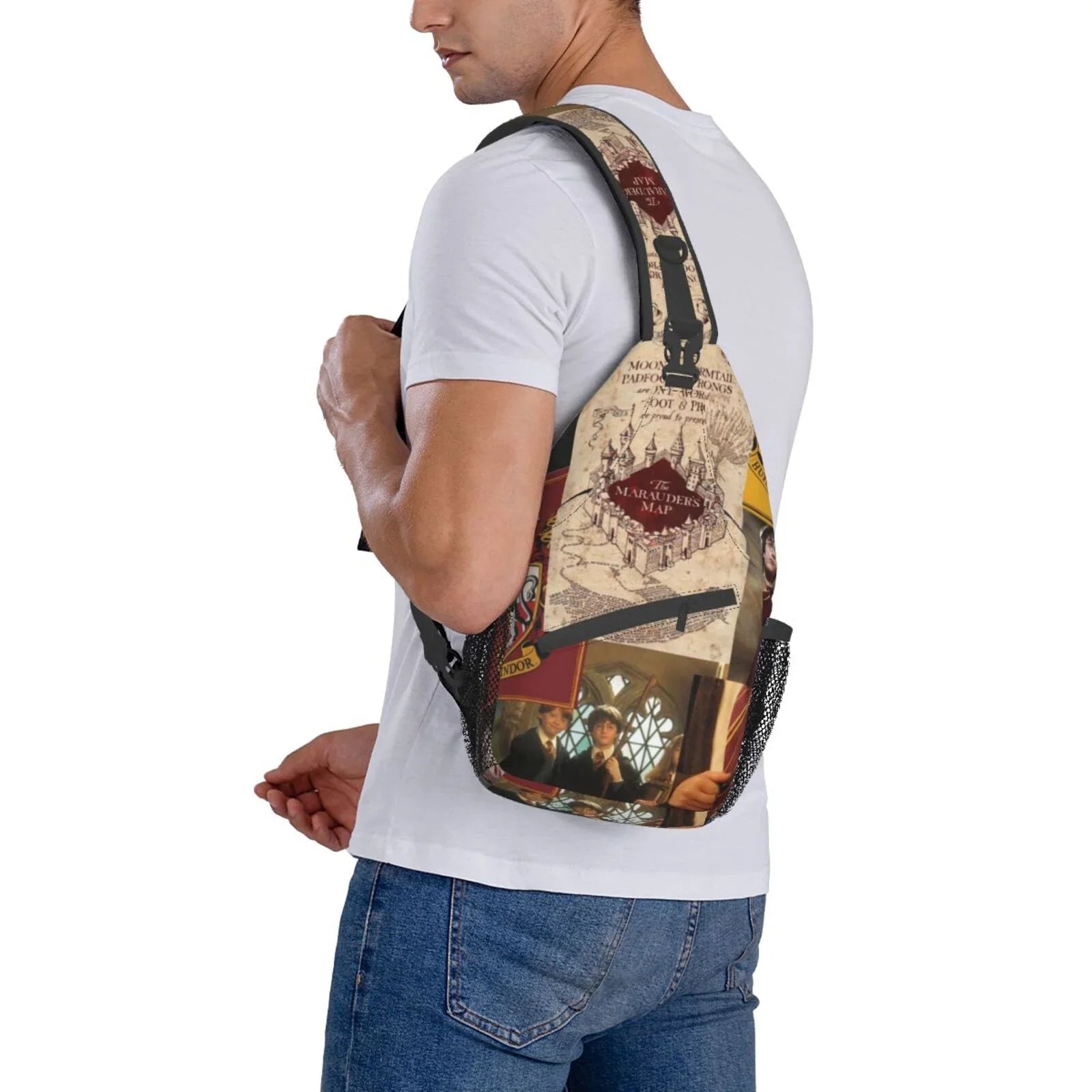 Women Harry Potter Logo Bags Diagonally Sling Daypack Men For Bag Backpack Chest Crossbody Adults Teen Travel