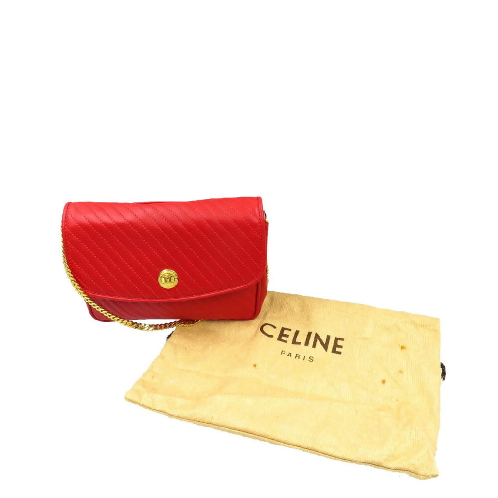 red Pre-Owned Celine (Good) bag leather shoulder chain