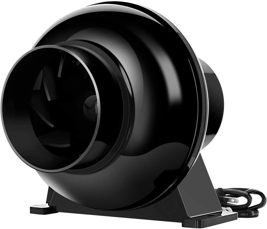inch CFM 195 Grow Circulation 1-Pack Duct 4 Inline 4" Blower iPower Lite, Air Black, Fan Ventilation Vent for Tent,