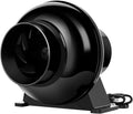 inch CFM 195 Grow Circulation 1-Pack Duct 4 Inline 4" Blower iPower Lite, Air Black, Fan Ventilation Vent for Tent,