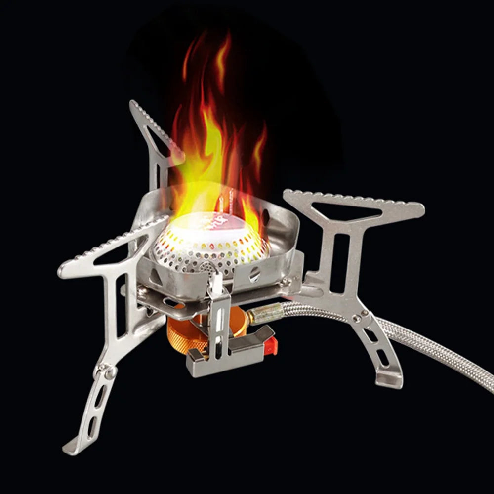 Stove with Control Adjustable Heat Backpacking Camping Stove Windshield, 3500W Alloy Portable Aluminum