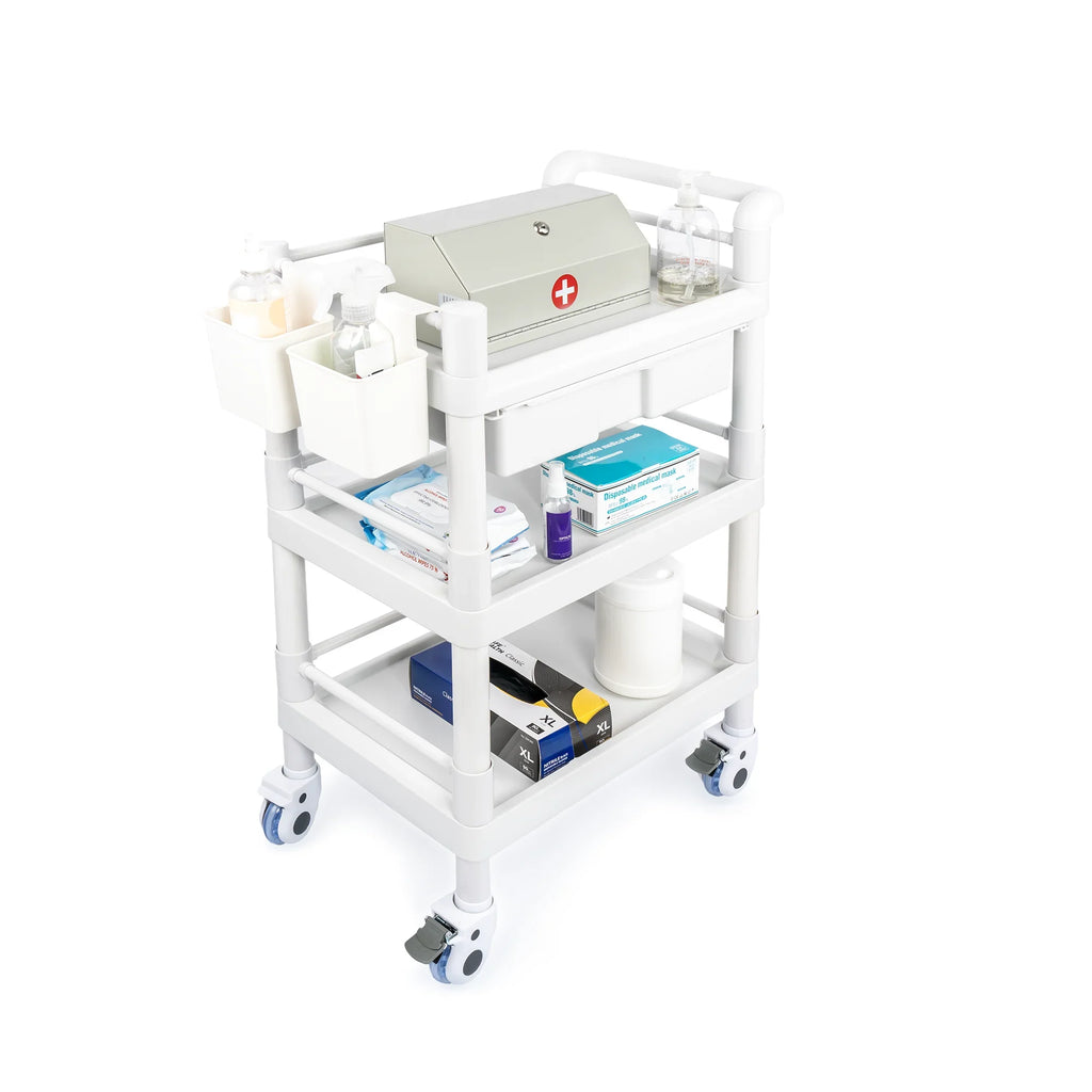 Salon Tier Trolley Buckets Lbs Beauty 3 Dental Mobile Trolley 360¡ãRotate Hospital Medical Wheels Clinic Spacious 500 Cart Medical Rolling Dirt Utility with Drawers Cart for Heavy Duty