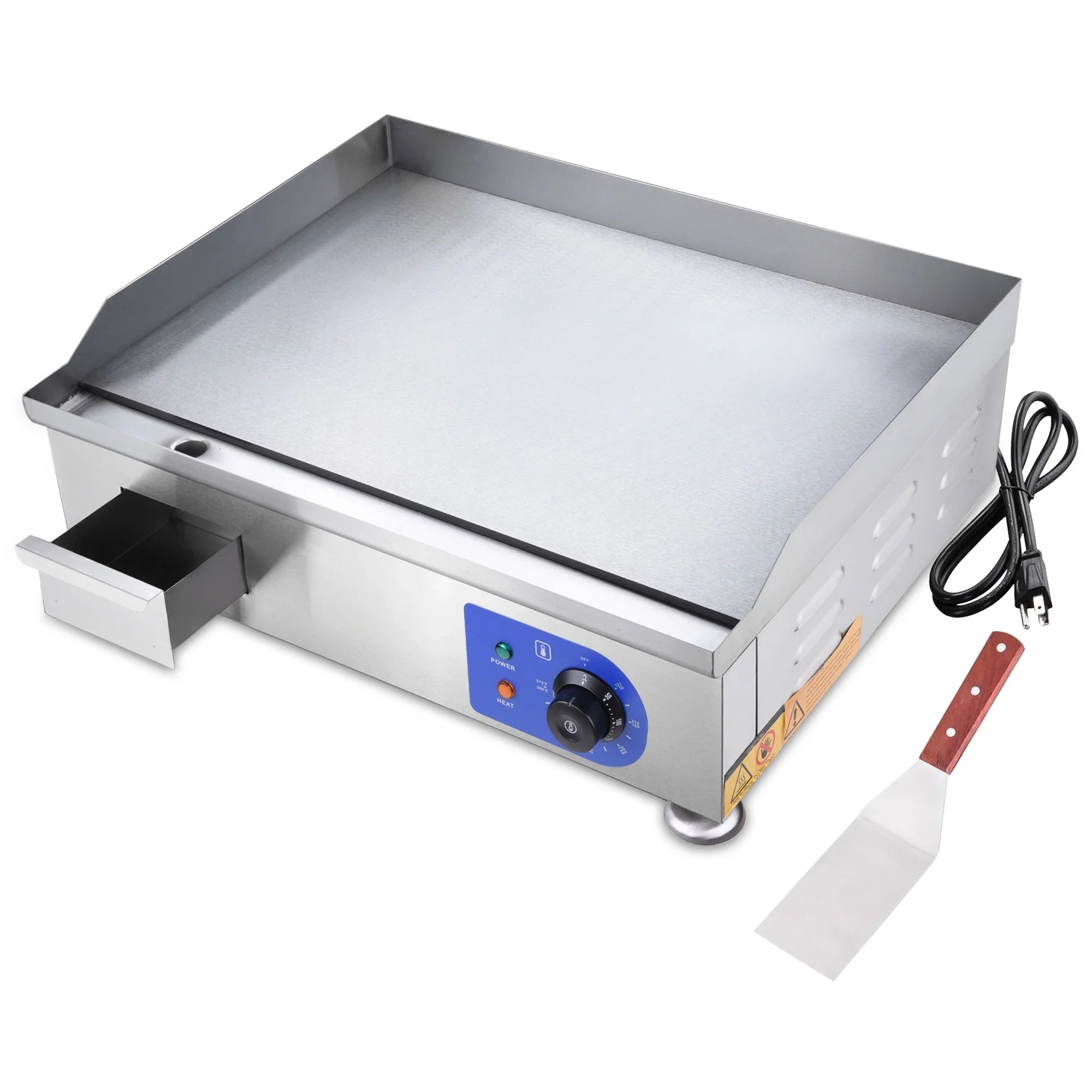 Countertop Griddle - Electric Steel High-Powered with Stainless - Precision Cook