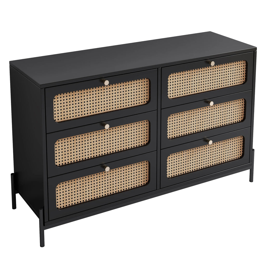 Modern Wood 3 6 Chest Tier Fresco Living Room, Bedroom, Black Drawer, Entryway, Wide of Al with Storage Accent Drawers, Dresser Cabinet for