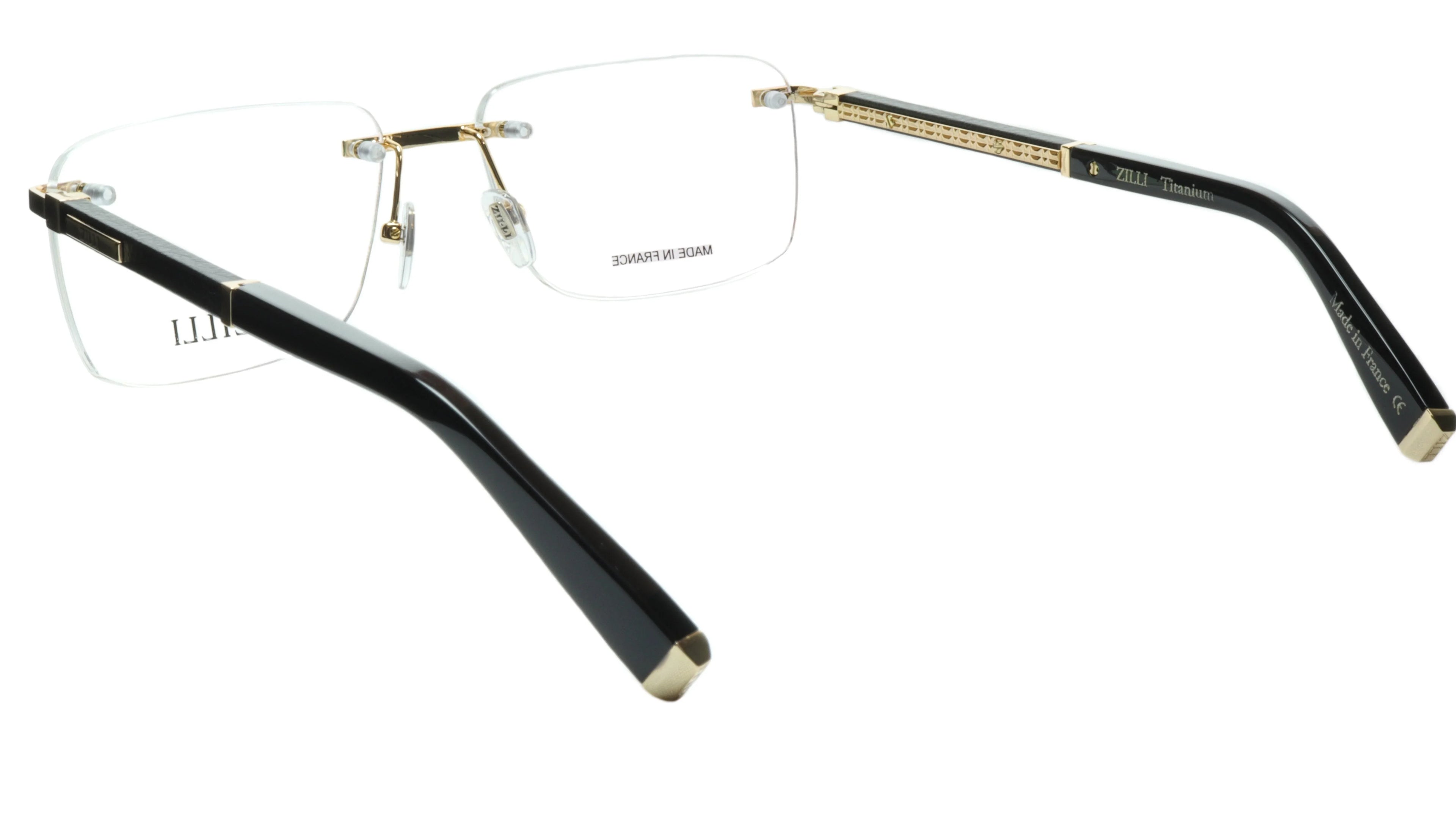 Rimless Eyewear High Titanium with Leather Quality Made and Real ZILLI