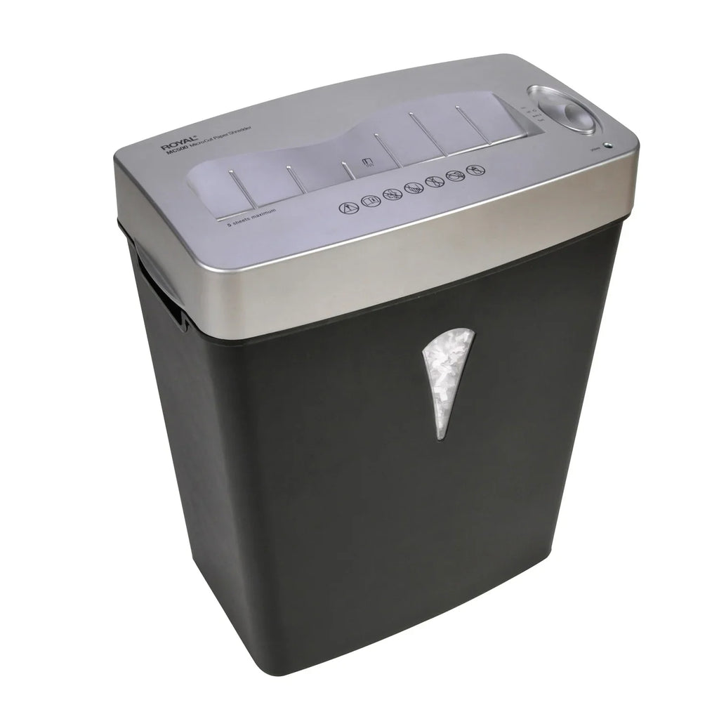 4 Royal Pass 0.157" - Shredder Silver - Size Capacity Paper Paper, 5 x Black, - Micro - Wastebin Credit for Card Per Shred - shredding gal 0.394" MC500 Cut -