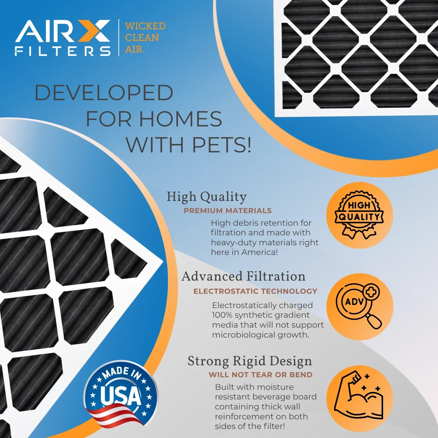 Made of 8 FPR Filters 5, AIR. Comparable Furnace Filter Retention MERV Pack USA 20x25x2 700, Rating, - Pet in CLEAN WICKED by Filters Air MPR FILTERS to AIRX 12 Odor