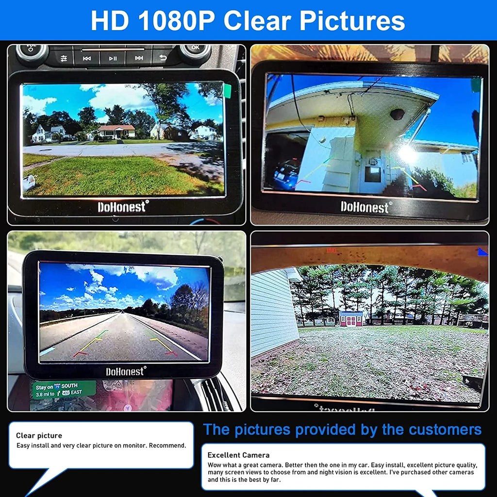 Play Night Signal Plug Pickup Camper HD and Car V for Wireless 2 vision 7-Inch: Stable Kit Easy to Install Van Bluetooth DoHonest Channel Truck Camera Monitor Backup Cam Reverse 1080P Auto-Switching