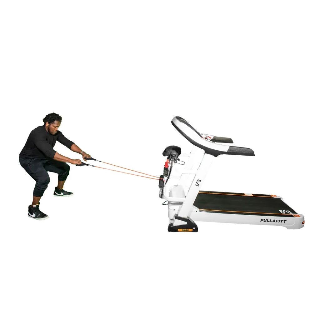 FULLAFITT, Folding Wide Massage Speakers, Preset Belt, 4.5HP, by Bluetooth, Running Programs, Grip, Free Monitor, Treadmill Pressure LED Pulse Best World Board