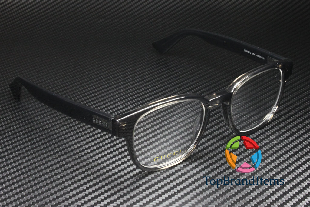 mm Rectangular Eyeglasses 004 Men's Square GUCCI 49 Lens Grey Shiny Demo GG0927O