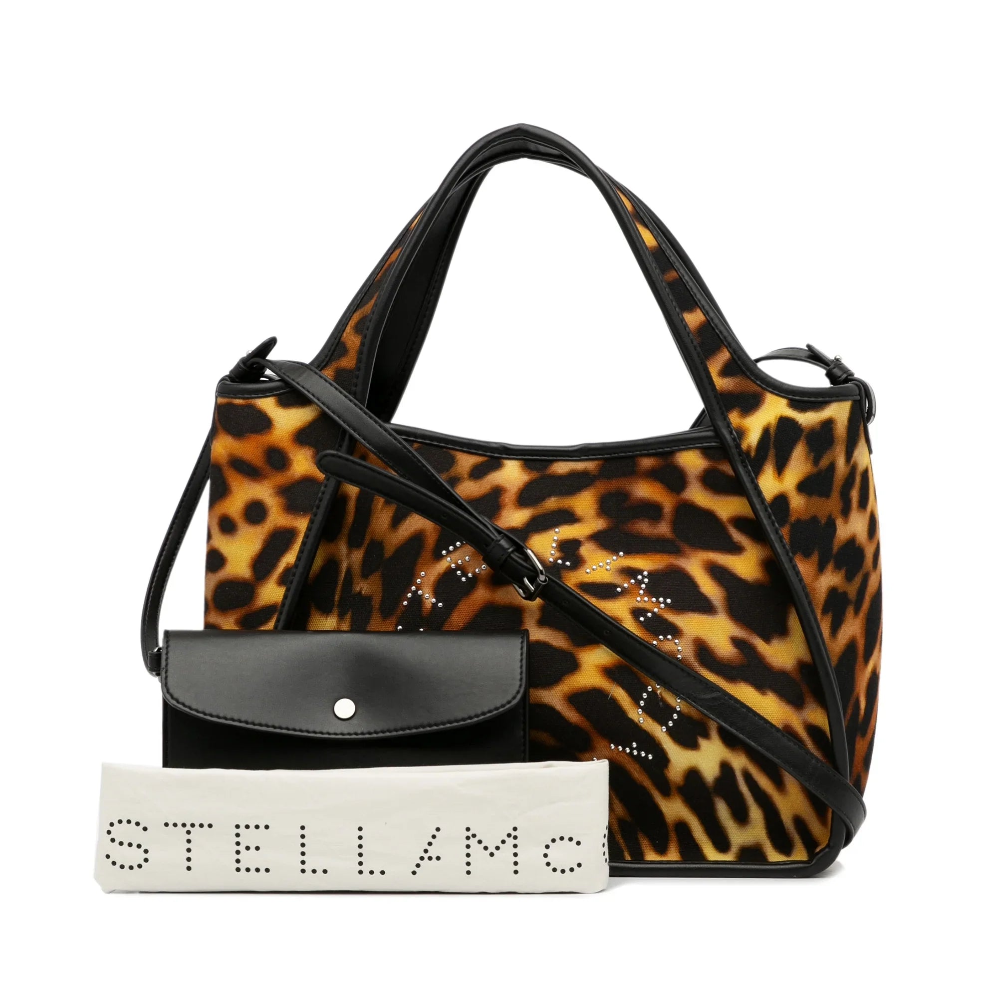 Brown Unisex Authenticated Satchel Logo Canvas (Good) Stella Animal McCartney Fabric Pre-Owned Print